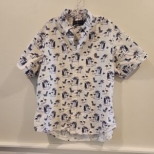 Ralph Lauren Hawaiian Men's White and Blue Birds Printed Shirt